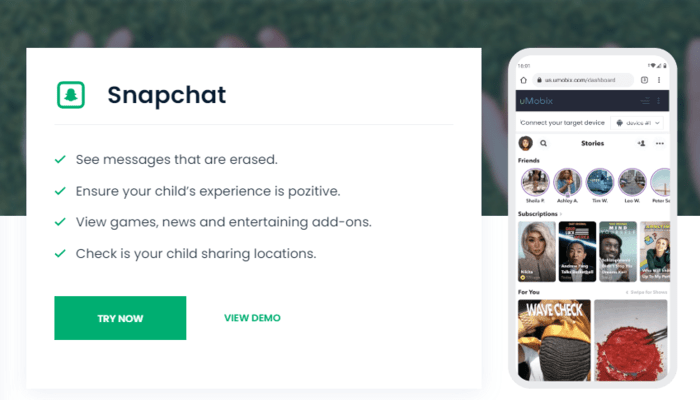 uMobix Snapchat Story viewer