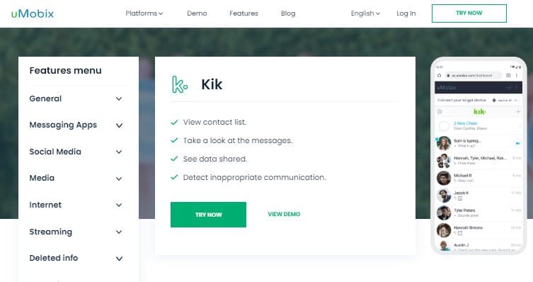 Spy on Kik Through UMobix