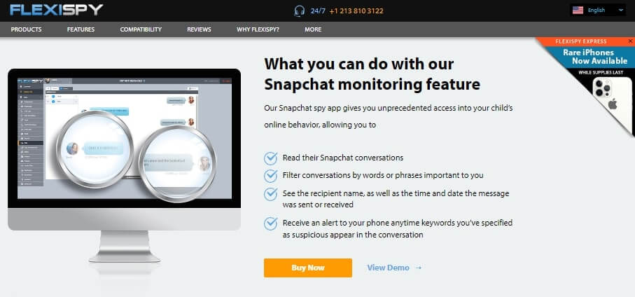 FlexiSpy Snapchat- Unlimited Snapchat Spying Features