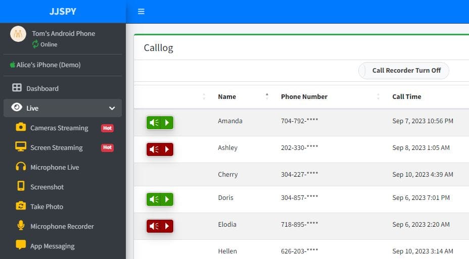 JJSPY Online Dashboard