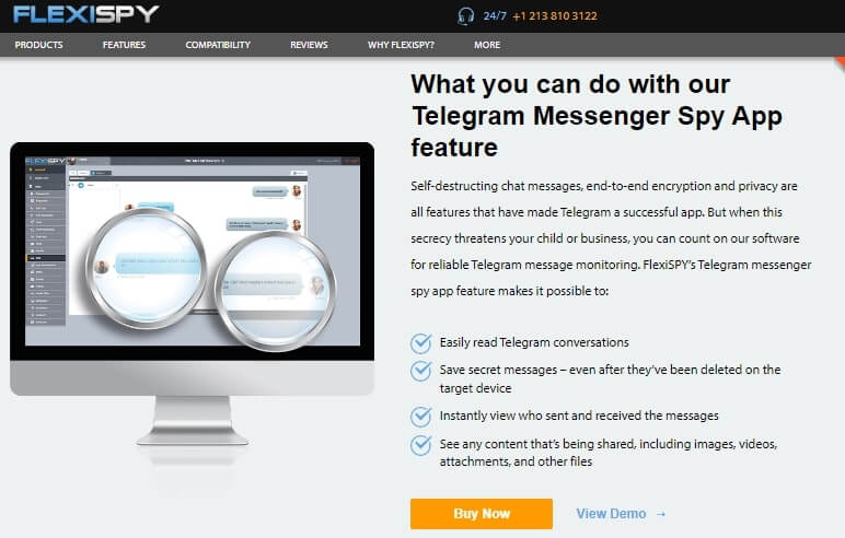 Flexispy Telegram- Feature-loaded Monitoring Software