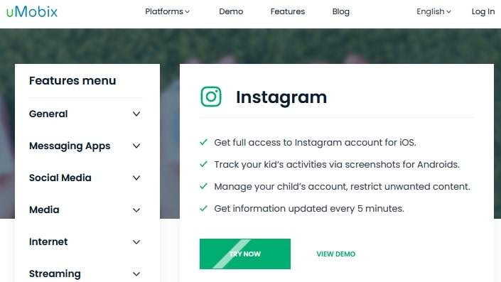 uMobix Instagram tracker